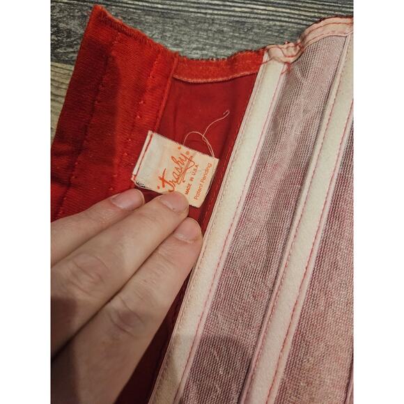 Trashy lingerie usa vintage red sequin corset Bustier bra 32c small y2k devil - Picture 12 of 13